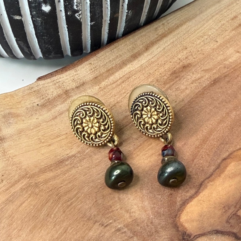 Unbrandedā Dangle Earrings Women Gold Medallion Beaded Bohemian OS